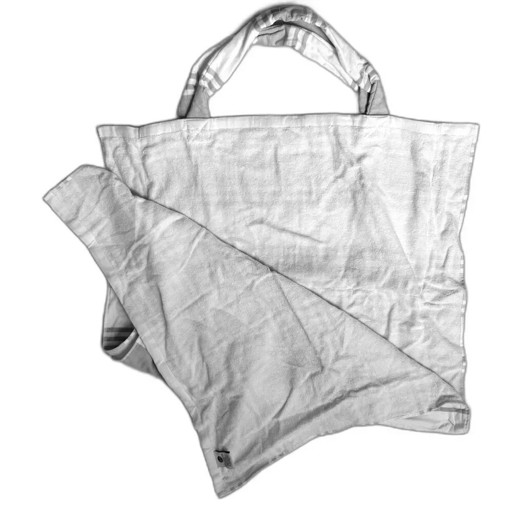 NWT Beach Towel 2-in-1 Tote Fold Up Bag Purple Summer Pool Beach Convertible